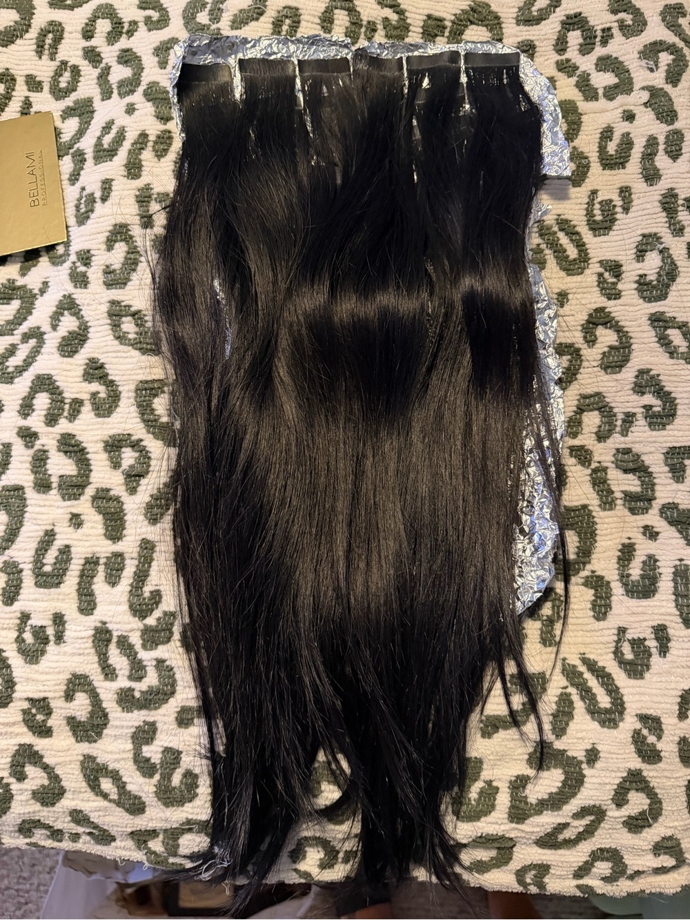 20’ BELLAMI Straight Tape-In Human Hair Extensions - Jet Black